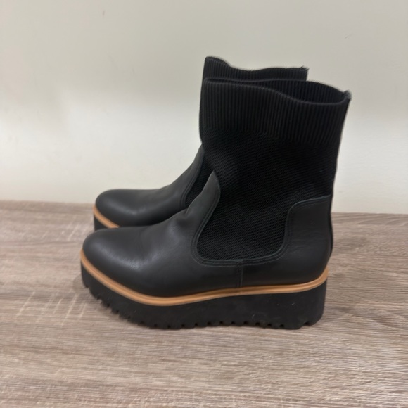 Chic Black Platform Sock Boots - Picture 3 of 7